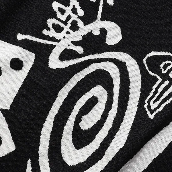 Stüssy varsity jacket black and white with yellow trim - 8