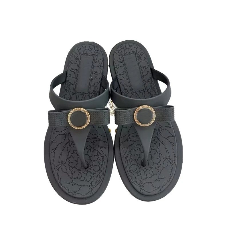 Unbranded Slippers Thong with embossed floral footbed and round medallion detail image 5