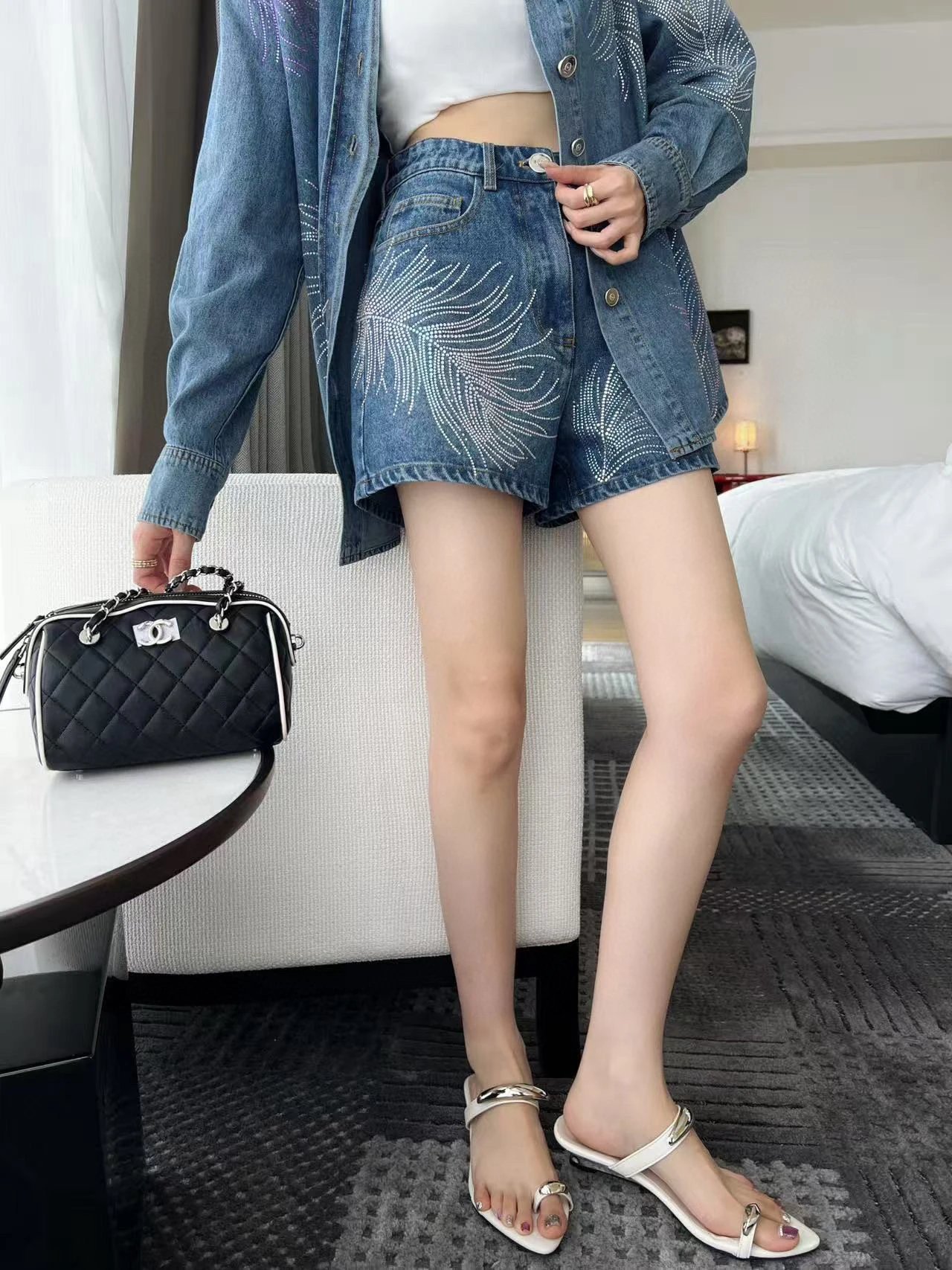 Dior Feather-Embroidered Denim Shirt Blue - 6