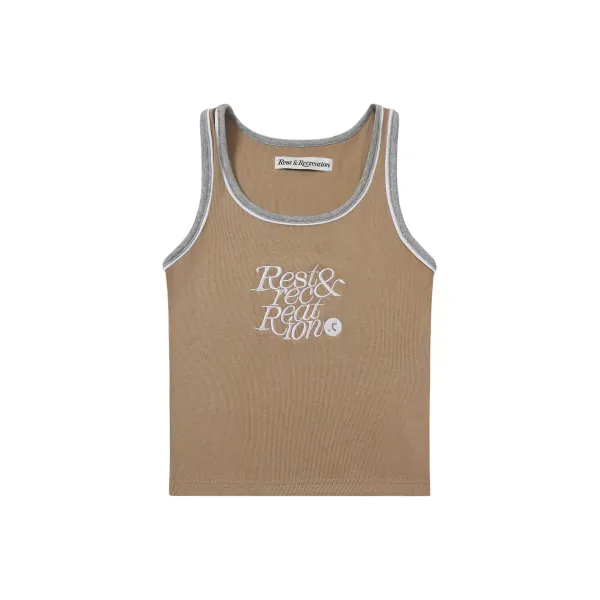 Rest & Recreation Rest & Recre-ation Beige Ribbed Vest-Top - 7