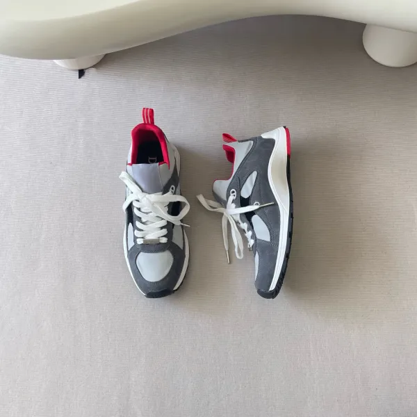 Dior B23 Low Gray White Red Sneakers - 9