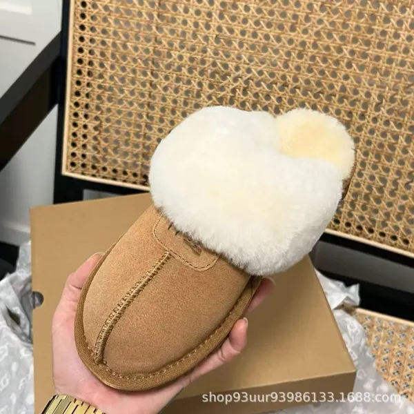 UGG Fluff Yeah Slide Beige Shearling Slippers - 6