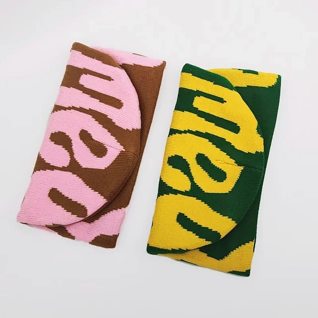 Unbranded Hats Knitted Beanie with Oversized Lettering product detail image 6