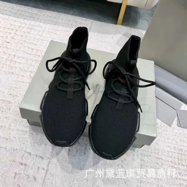 Balenciaga Speed Trainer Gray Knit Sneakers - 9