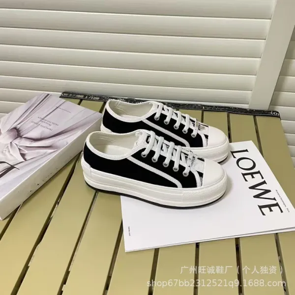 Dior B23 Oblique Print White Platform Sneakers - 8