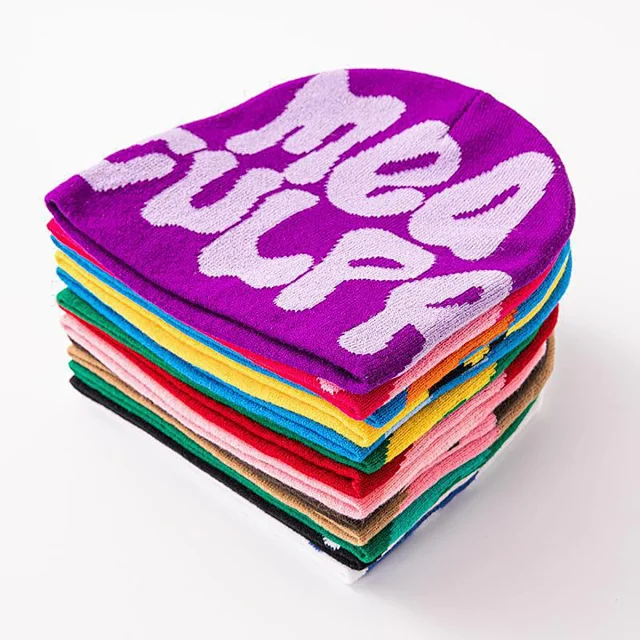 Unbranded Hats Knitted Beanie with Oversized Lettering product detail image 4