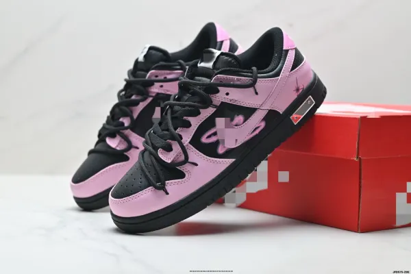 Nike SB Dunk Low Pink Black Skateboard Shoes - 1