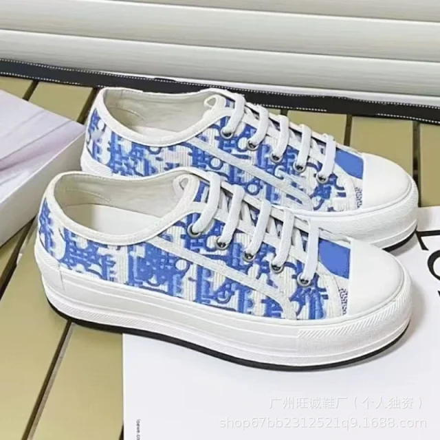 Unbranded Sneakers Low-top lace-up platform canvas with embroidered letter-pattern panels product detail image 20
