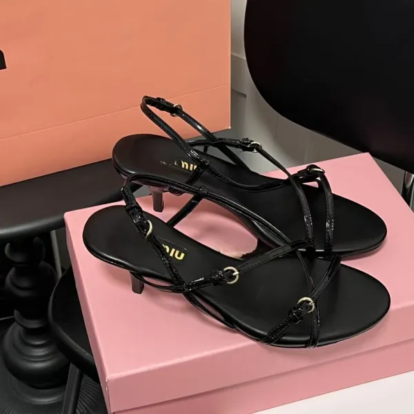 Prada Strappy Kitten-Heel Sandals Burgundy - 3