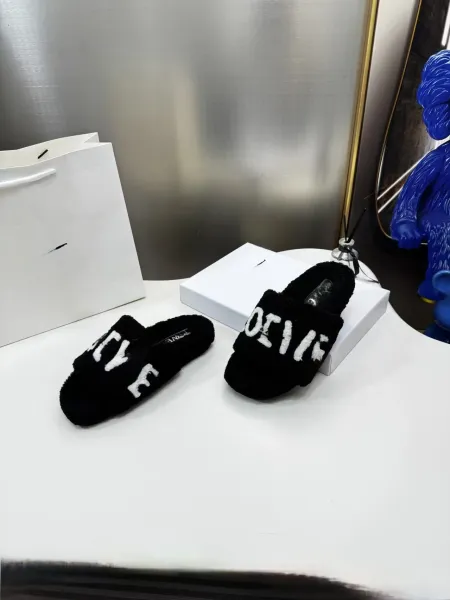 Loewe Puzzle Furry Slippers Brown - 8