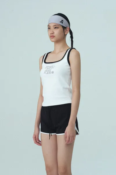 Rest & Recreation Rest & Recre-ation Beige Ribbed Vest-Top - 39