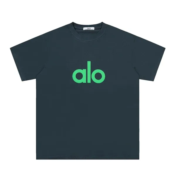 Alo Yoga Logo Graphic T-Shirt Dark Navy Green - 1