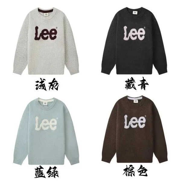 Lee Logo Knit Sweater Gray - 19