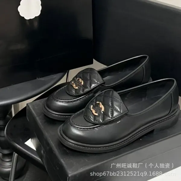 Chanel-inspired Quilted Loafers Black Slip-On Mules - 7