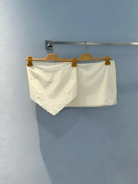 Miu Miu Lace-Trimmed Cotton Underwear White Underwear - 3