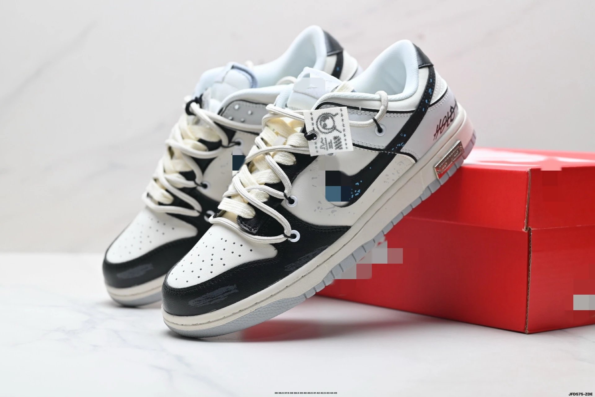 Nike SB Dunk Low 'Halo' White Black Blue Sneakers - 1