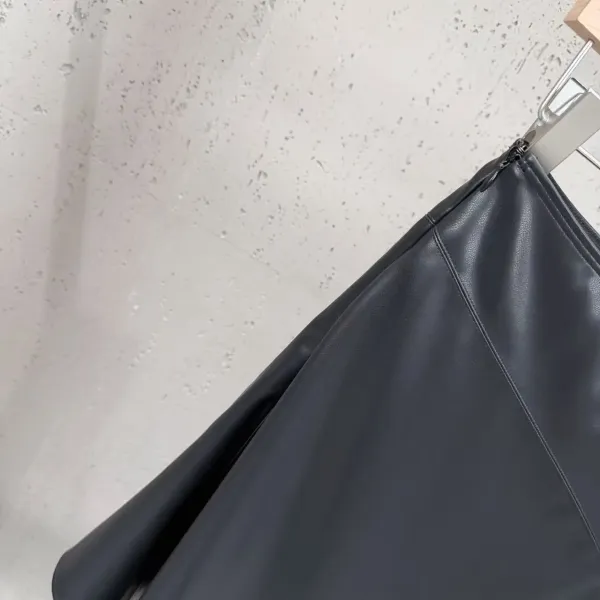 Saint Tears Asymmetrical Leather Skirt with Lace Trim Black Skirt - 8