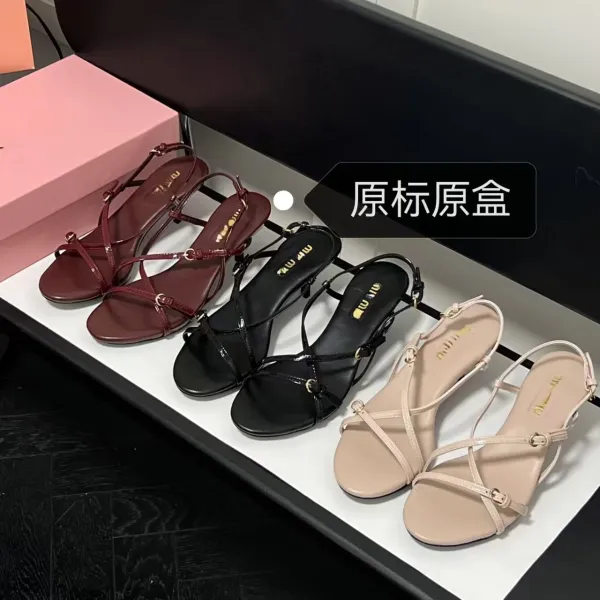 Prada Strappy Kitten-Heel Sandals Burgundy - 2