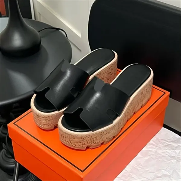 Hermès Oran Slide Sandals Beige Cork Platform Sandals - 6