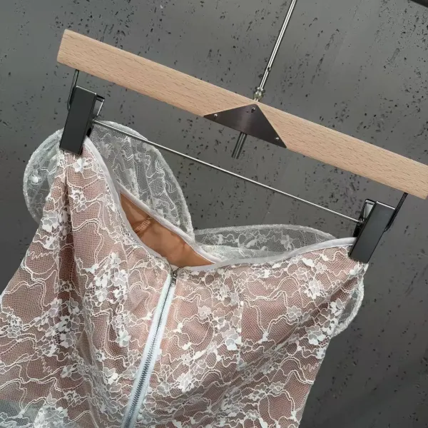 Lace Bustier Top in White and Black - 9