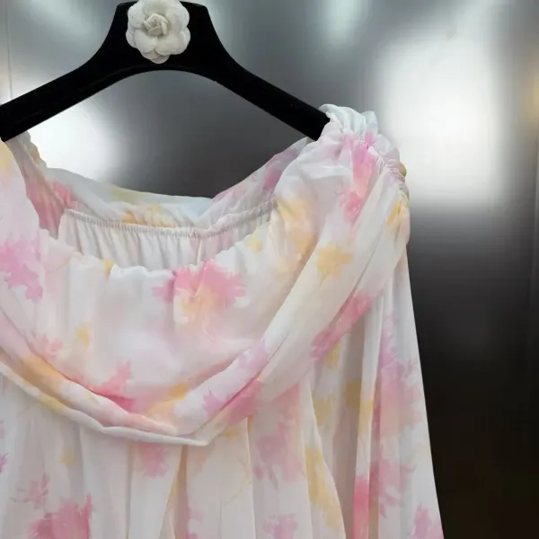 WOMANBY A VOYVES Ruffled Tiered Tie-Dye Maxi Dress - 13