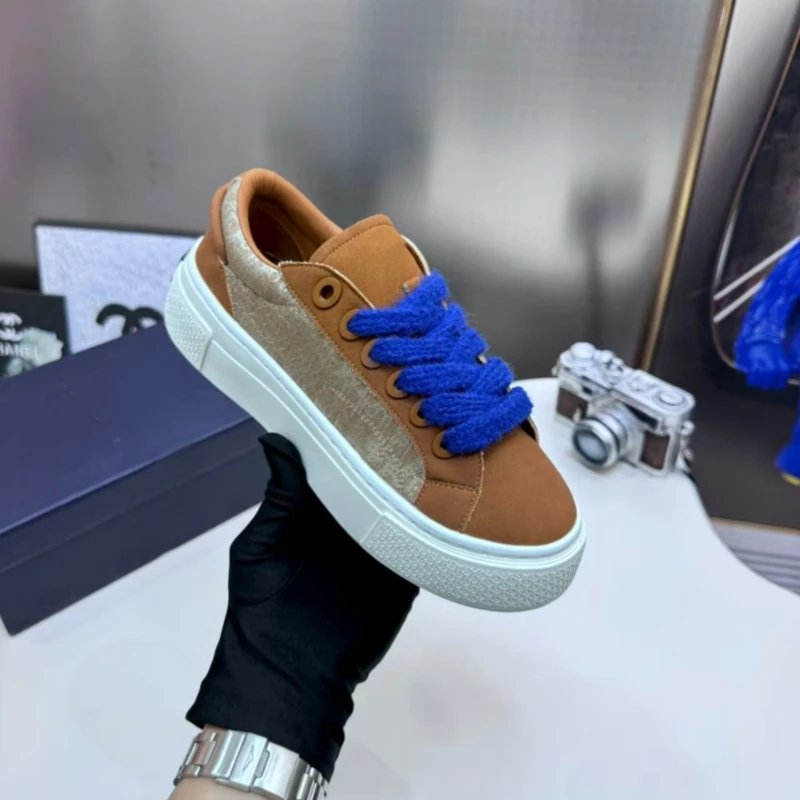 Off-White x Nike Dunk Low Brown and Blue Chunky Sneakers - 19