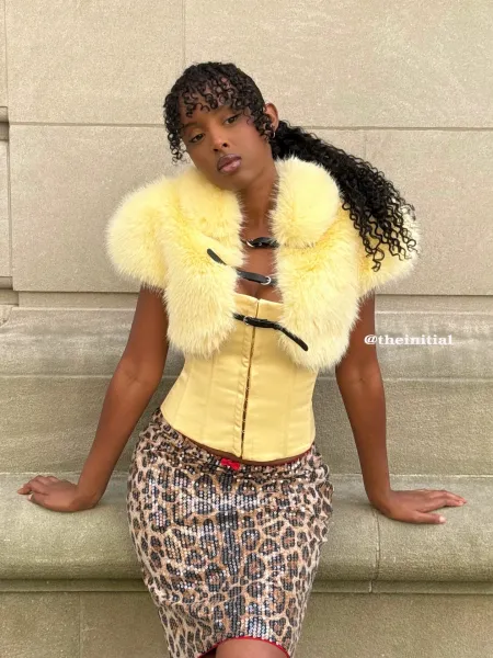 Faux Fur Corset Bolero Beige Outerwear - 11
