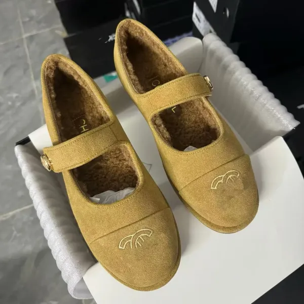 HANE Mary Jane Suede Loafers Beige Shoes - 8