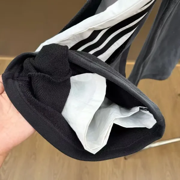 Adidas Originals Track Pants Gray/Black Three-Stripe Cutout Sweatpants - 9