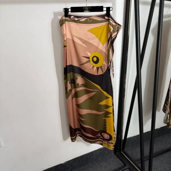 Philipp Plein x Pucci-Style Swirl Print Set: Bra, Thong, and Slip Dress - 9