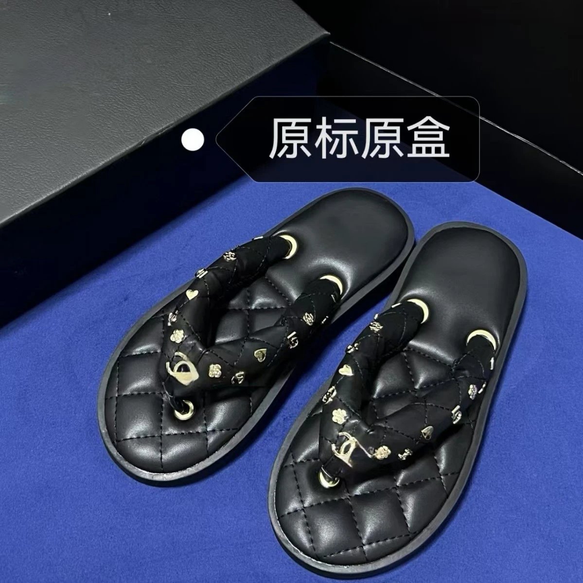 Chanel Sandals Quilted Platform Thong with Charm Details image 4