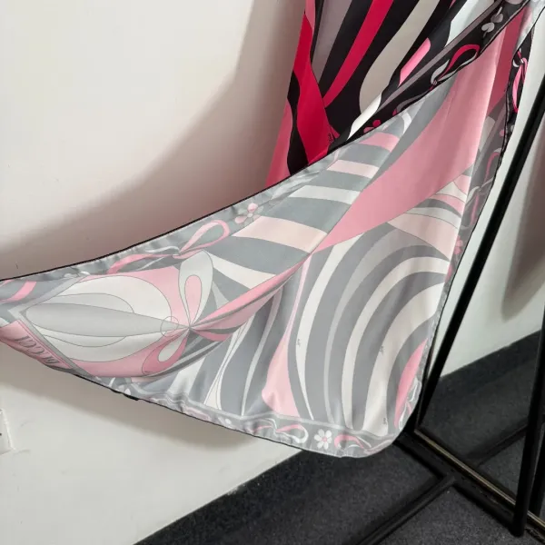 Philipp Plein x Pucci-Style Swirl Print Set: Bra, Thong, and Slip Dress - 20