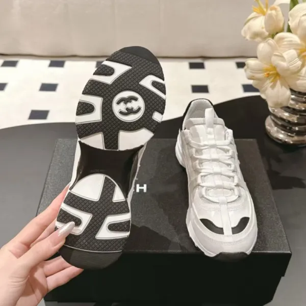 Chanel Sporty Chunky Sneakers Gold Pink White Sneakers - 17