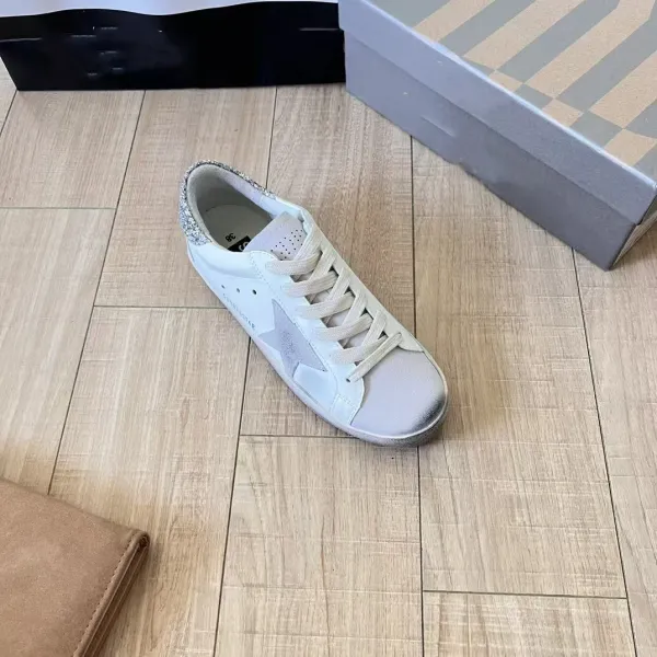 Golden Goose Superstar White Glitter Star Sneakers - 5