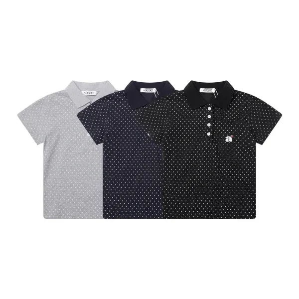 Aeae Polka Dot Gray Polo Shirt - 4