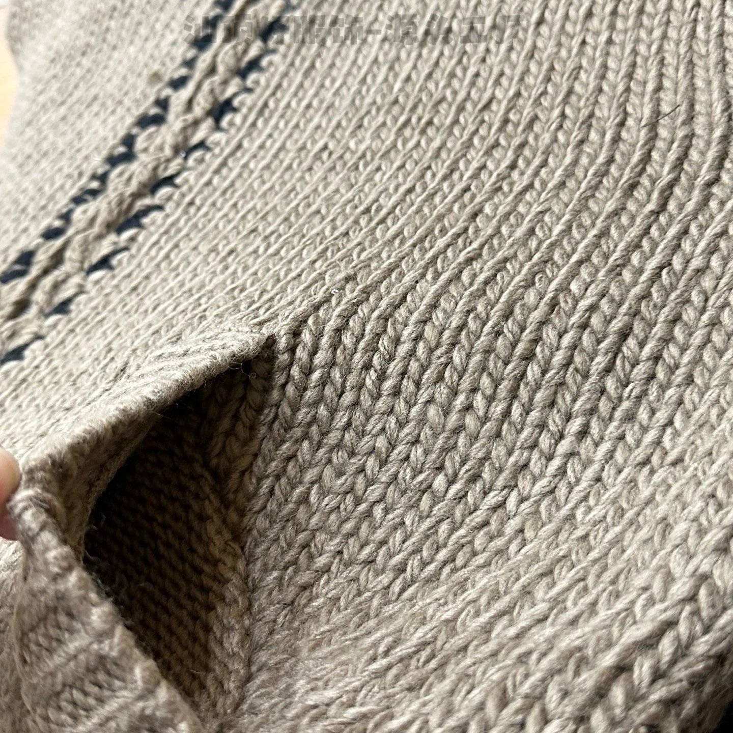 Hand-Knit Crochet-Trim Hooded Cardigan Beige Knit Cardigan - 23