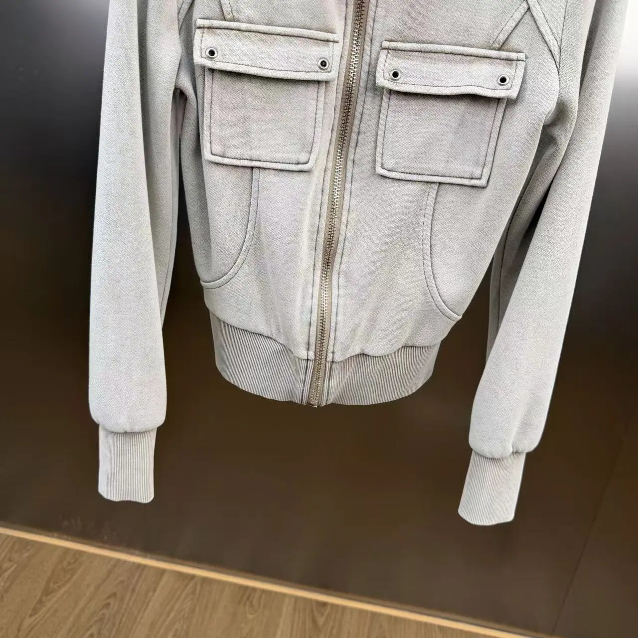 Gallery Dept. Utility Zip-Up Jacket and Wide-Leg Sweatpants Set in Light Gray and Black - 31