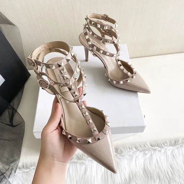 Valentino Rockstud Strappy Stiletto Sandals White - 16