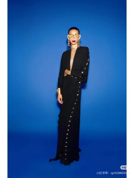 Versace Medusa-Embellished Wrap Dress Black - 2