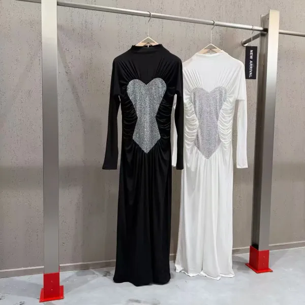 Saint Tears Heart Corset Back Long Dress Black and White - 5