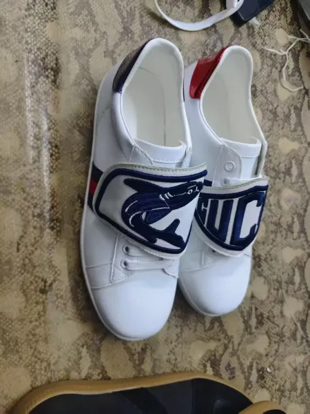 Gucci Ace Cat-Embroidered Sequin White Sneakers - 4