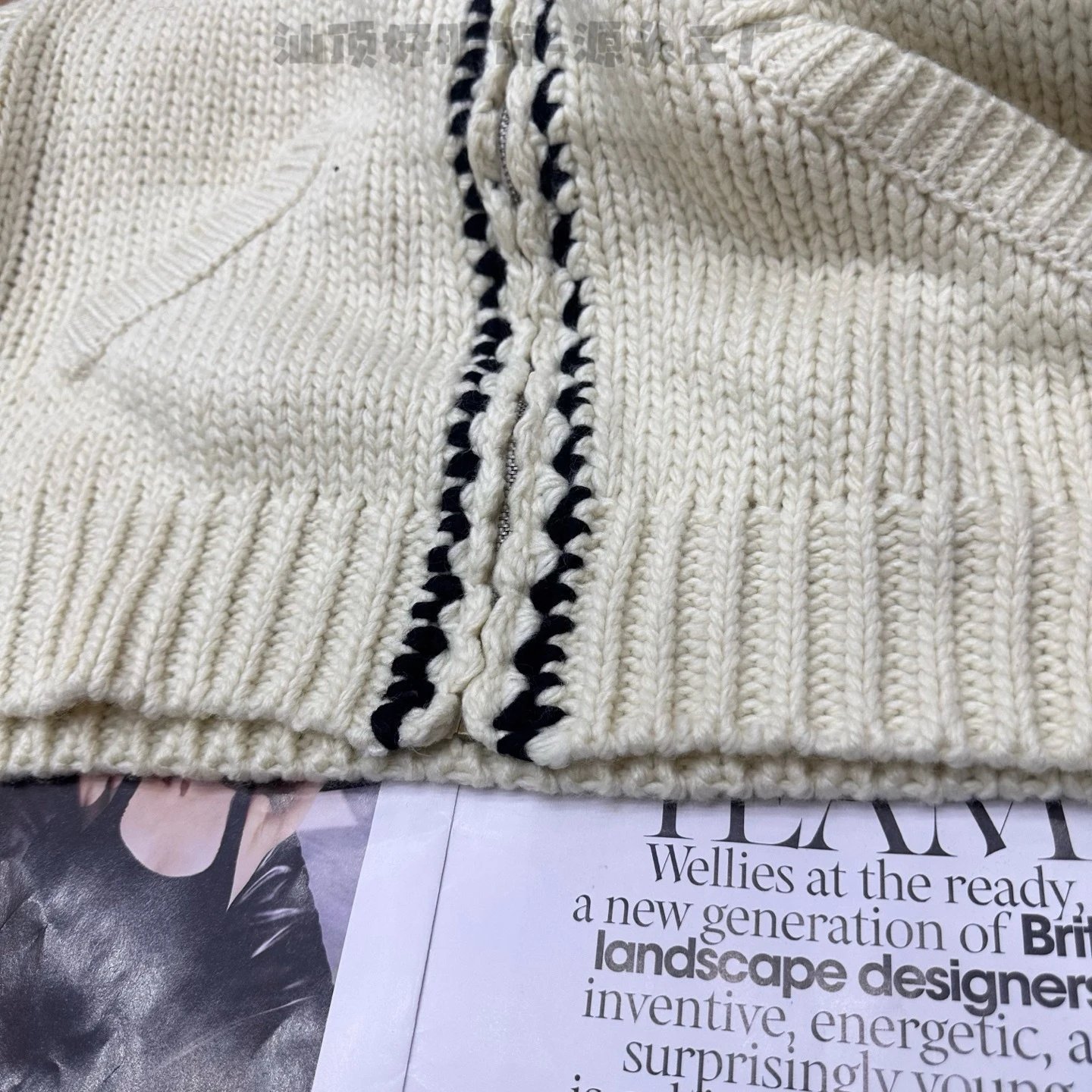 Hand-Knit Crochet-Trim Hooded Cardigan Beige Knit Cardigan - 17
