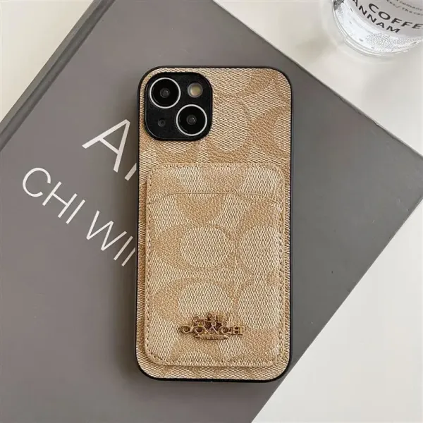 Coach Signature Print Cardholder Phone Case Black - 5