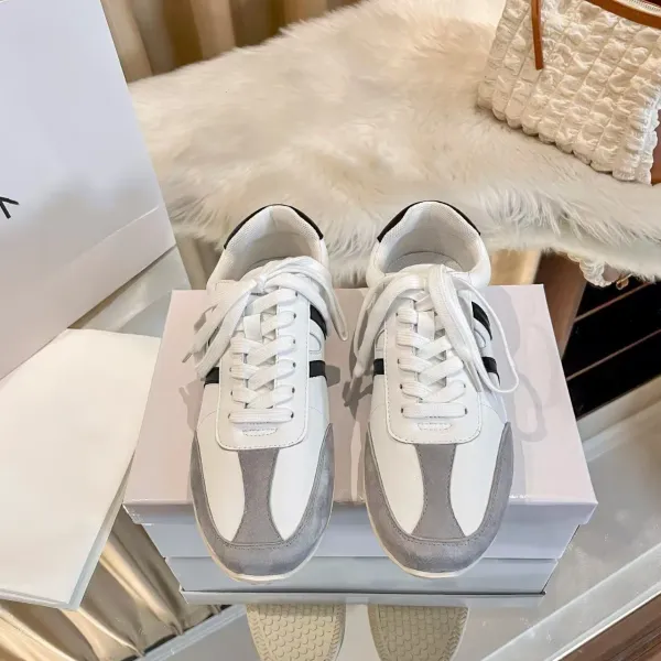Design Suede Retro Runner Tan White Sneakers - 8