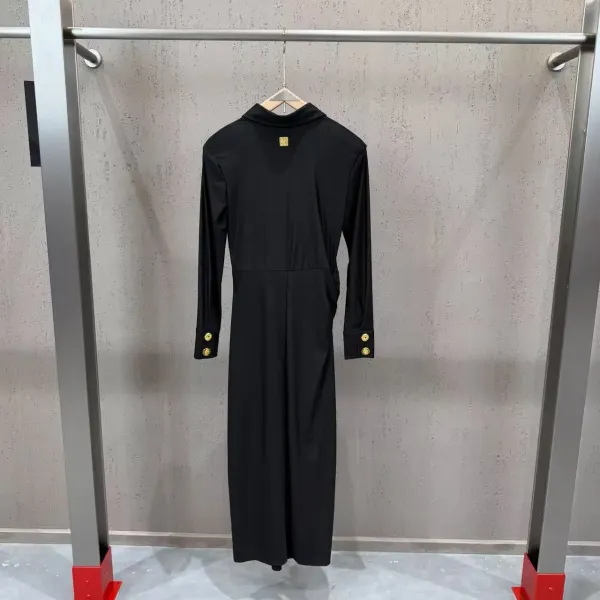 WOMANBY A VOYVES Button-Front Ruched Shirt Dress in Brown and Black - 15