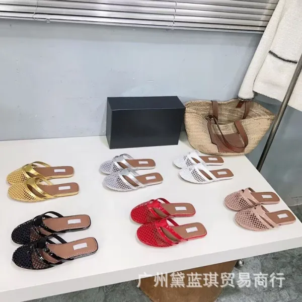 Gold Mesh Mule Slippers - 2