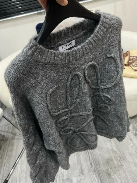 Loewe Anagram Knit Sweater Gray - 11