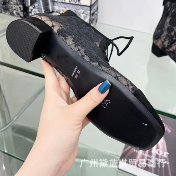 Dior Lace-Up Ankle Boots Black - 6