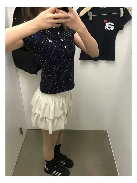 Aeae Polka Dot Gray Polo Shirt - 25