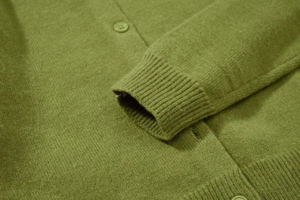 Mian Litt Olive Green Cropped Knit Cardigan - 41